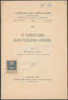 1904 Dr. Fischer Ignác: Az elmebetegek elhelyezésének kérdése, A Közegészségügyi Kalauz Tudományos Közleményei, 11p