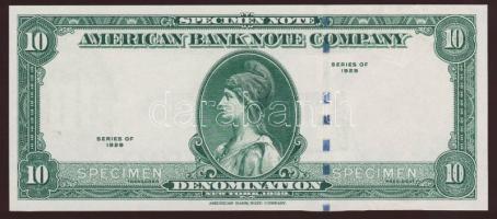 USA 1929. 10$ "SPECIMEN" T:I