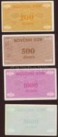 Bosznia és Hercegovina 1992. "Novcani Bon" sor 200D,500D,1000D,5000D "VITÉZ" fel...