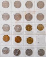 216db-os forint-fillér gyűjtemény, gyűrűs berakólapokon, névérték és évszám szerint gondosan rendeze...