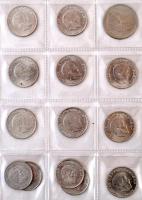 216db-os forint-fillér gyűjtemény, gyűrűs berakólapokon, névérték és évszám szerint gondosan rendeze...