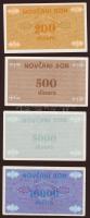 Bosznia és Hercegovina 1992. "Novcani Bon" sor 200D,500D,5000D,10000D "Novi Travnik&q...