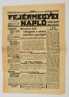 1941 Székesfehérvár, A Fejérmegyei Napló XLVIII. évfolyamának 148. száma, címlapon háborús hírekkel