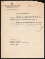 1935 Hevesy Pál (1883-1987) magyar diplomata,  Mo. képvieslője a Népszövetségnél. Aláírt levele Tiha...