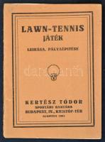 cca 1900-1910 Lawn-tennis játék. Leírása, pályaépítése. Bp., Kertész Tódor, 16 p. Kiadói tűzött papírkötés, szakadt borítóval.