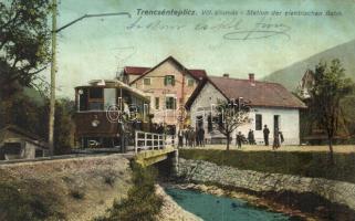 Trencsénteplic, Trencianske Teplice; Villamos állomás / Station der elektrischen Bahn / tram station (fl)