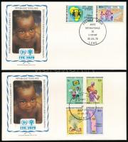 International Children's Year set + block on 3 FDC, Nemzetközi Gyermekév sor + blokk 3 db FDC-n