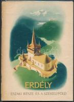 cca 1941 Erdély északi része és a Székelyföld, szállodák, panziók és villák prospektusa, az Országos Magyar Idegenforgalmi Hivatal prospektusa, képekkel illusztrált