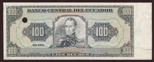 Ekvádor 1984. 100S fázisnyomat jobb ívszéllel, lyukasztással T:I gyári eredetű ívszéli gyűrődéssel