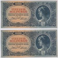 1946. 10.000MP (2x) sorszámkövetők T:I,I- egyiken kis fo.
Adamo P29