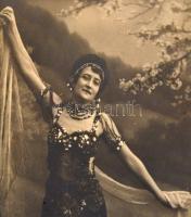 Fényes-Nagy Julianna (?-?) színésznő portréja, díszes fa keretben, 13×7,5 cm