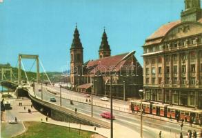 6 db MODERN főként megíratlan magyar városképes képeslap villamosokkal, Budapest, Szombathely, Erzsé...