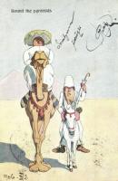 2 db régi humoros művészlap, angol imperialisták Egyiptomban. R. Pick szignóval; B.K.W.I. 951.3-11. ...