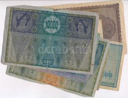 23db-os vegyes magyar és külföldi bankjegy tétel, közte 1918. 10.000K piros "DEUTSCHÖSTERREICH&...