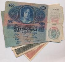 1914-1920. 8db-os vegyes magyar korona bankjegy tétel T:III,III-,IV