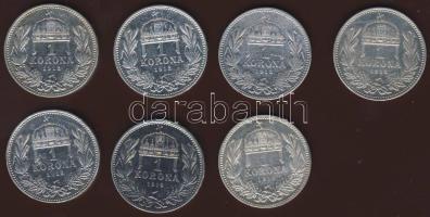 1K Ag 1912.(5X) T:2,2/3,3 + 1914.(1X) + 1915.(1X) T:2 összesen 7 db