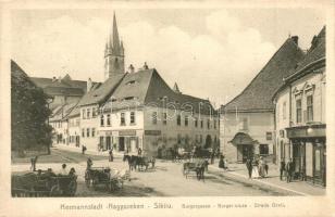 Nagyszeben, Hermannstadt, Sibiu; Burger utca, Jos. Zimmermann üzlete / street, shop (EK)