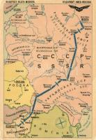 10 db MODERN MALÉV használatlan térképes reklám képeslap / 10 MODERN unused Hungarian Airlines adver...