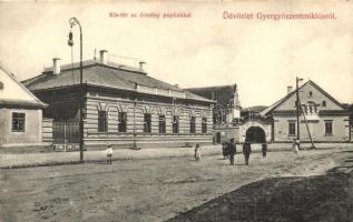 Gyergyószentmiklós, Kis tér, örmény paplak, Kossuth nyomda kiadása / Square with Armenian parish