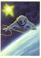 10 db MODERN motívumos képeslap; űrhajózás / 10 modern motive postcards; astronautics