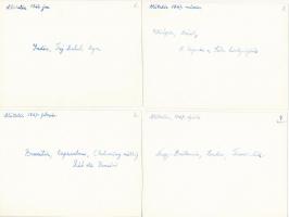 1967 12 db Alitalia reklámlap, hátuljukon feliratozva, 10,5×14 cm