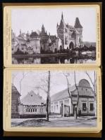 1896 Ezredéves kiállítási Emlék Budapest fotó album 12 képpel; díszes kiadói egészvászon kötésben, b...