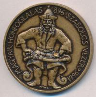 Tóth Sándor (1933-) 1996. "Magyar Honfoglalás 896 Szabolcs vezér / Szabolcs" Br emlékérem (42,5mm) T:1-