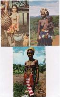 10 db MODERN folklór motívumlap, egzotikus szépségek, Afrika, Ázsia, Dél-Amerika / 10 MODERN folklore motive postcards, nude ladies, exotic beauties from Africa, Asia, South America