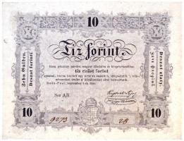 1848. 10Ft Kossuth bankó T:I- hajtatlan /  Hungary 1848. 10 Forint Kossuth Note C:AU unfolded Adamo G111
