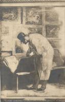 Lamateur Destampes / French art postcard, s: H. Daumier (EK)