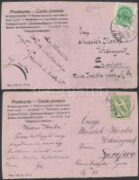 cca 1911 Gubi jelzéssel: Kalapos hölgyek, ceruza, papír, levelezőlapok hátára rajzolva, 9x13 cm