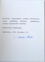 Paskai László (1927-2015) bíboros, esztergomi érsek aláírása Bozó Gyula grafikusnak szóló köszönő levélen