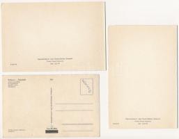 Vertel József (1922-1993): Budapesti látképek, 3 db kisgrafika, rézkarc, papír, hátoldalukon felirat...