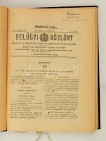 1929, 1936 A Belügyi Közlöny 2 db rendkívüli száma egybe kötve, tűzrendészeti és közlekedési utasításokról, színes mellékletekkel