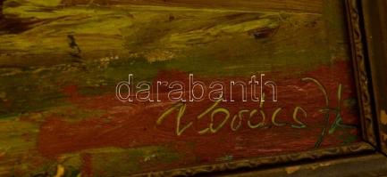 Kovács jelzéssel: Tájkép. Olaj, farost, festék kopással, keretben, 30×40 cm