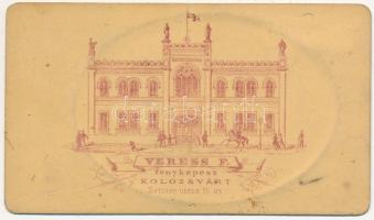 Idős hölgy portréja, fotó Veress kolozsvári műterméből, 10,5×6 cm