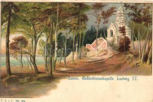 Leoni am Strarnberger See, (Berg); Gedächtnisskapelle Ludwig II / Memorial Chapel of Ludwig II, C. S. i F. No. 203 litho  (EB)