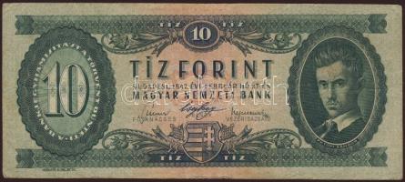 1947. 10Ft előlap ferdén nyomva T:II-