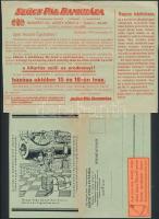 Vegyes papírrégiség tétel, 13 db (névjegykártyák, üdvözlőkártyák, Első Magyar Mech. Tisztitógyapotgy...