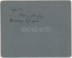 1906 Családi csoportkép, kartonra ragasztva, hátulján feliratozva, 12×15 cm