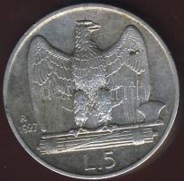 Olaszország 1927. 5L Ag T:2/3+