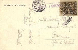 Medve, Medvedov, Weisskirchen; Duna részlet halászokkal, Csl. Pénzügyőri laktanya, Vass Ignác vegyes...