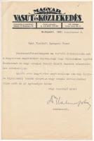 1931 a Magyar Vasút és Közlekedés folyóirat díszes fejléces levele