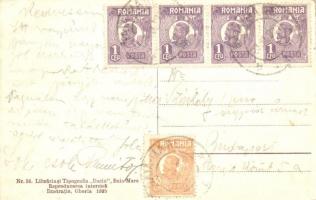 Nagybánya, Baia Mare; Verevízi utcakép faszállító lóval és vasutassal / Vedere din Valea-rosie / str...