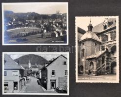 1931-33 Egy osztrák-olasz körutazás emlékei, fotók és képeslapok (kb. 200 db) bőrborítású albumban, ...