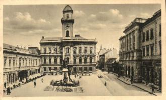 Komárom, Komárno; Klapka-tér, Duna híd - 2 db régi képeslap / square, bridge - 2 pre-1945 postcards