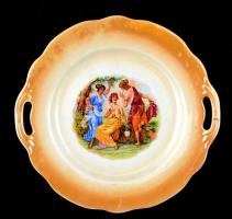 Zsolnay mitológiai jelenetes teás készlet, matricás, jelzett (Angelica Kauffman), kopott, plusz egy ...