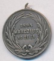 1894. "Kossuth Lajos / 1894 Márczius hó 21.én" jelzett Ag emlékérem sérült füllel (5,70g/0...