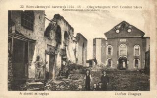 1914 Zboró, Zborov; Lerombolt zsinagóga, 22. Sáros vármegyei harcterek sorozat / demolished synagogue (fl)