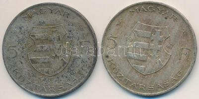 1947. 5Ft Ag "Kossuth" (2x) T:2-,3 patina
